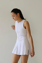 Load image into Gallery viewer, Pleated Stitching Dress with Fixed Shorts - White