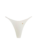 Load image into Gallery viewer, Triangle With Fixed Strap Bikini Bottom - Off-White Piquet