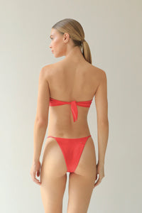 Nervura Half Cup Bikini Top - Red