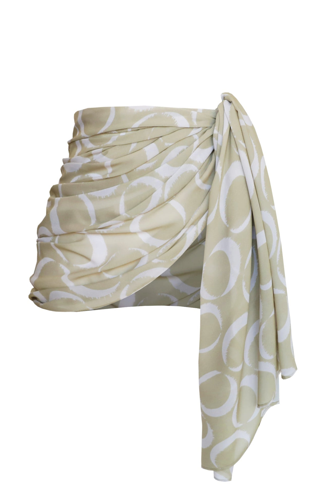 Sarong Bottom - Ring Print Green Background