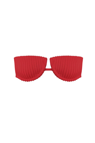 Nervura Half Cup Bikini Top - Red