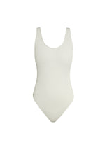 Load image into Gallery viewer, Round Neck Swimsuit - Fluted Off-White