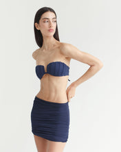 Load image into Gallery viewer, Ruched Mini Skirt Bottom - Navy Blue Tulle