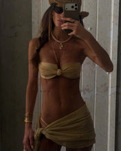 Load image into Gallery viewer, Square Bandeau Ring Bikini Top - Mineral Gold