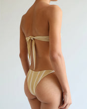 Load image into Gallery viewer, Triangle With Fixed Strap Bikini Bottom - Banoffee Stripes