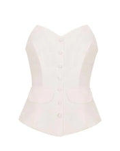 Load image into Gallery viewer, Strapless Vest Top - Off-White Linen