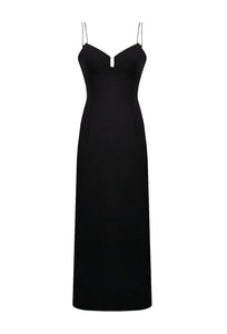 Midi Dress -  Black Linen