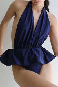 One-front Swimsuit - Navy Blue