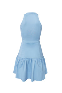 Ruched Polo Dress with Separate Shorts - Light Blue