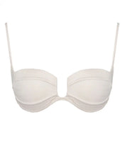 Load image into Gallery viewer, Robust Bias Fixed Strap Bikini Top - Off-White Texture