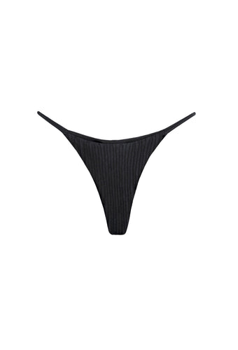 Triangle With Fixed Strap Nervura Bikini Bottom - Black