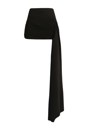 Jersey short pleated skirt - Jersey Black
