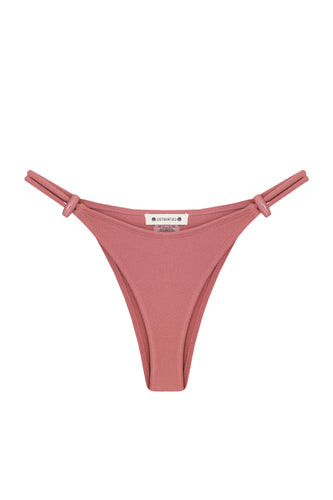 Fixed Strap Duo Loop Bikini Bottom - Grena Pink