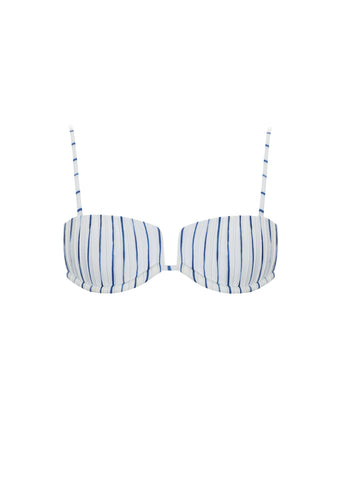 Nervura Square Bikini Top - Print Navy