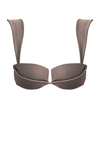 Structured Bias Robust  Bikini Top - Chestnut