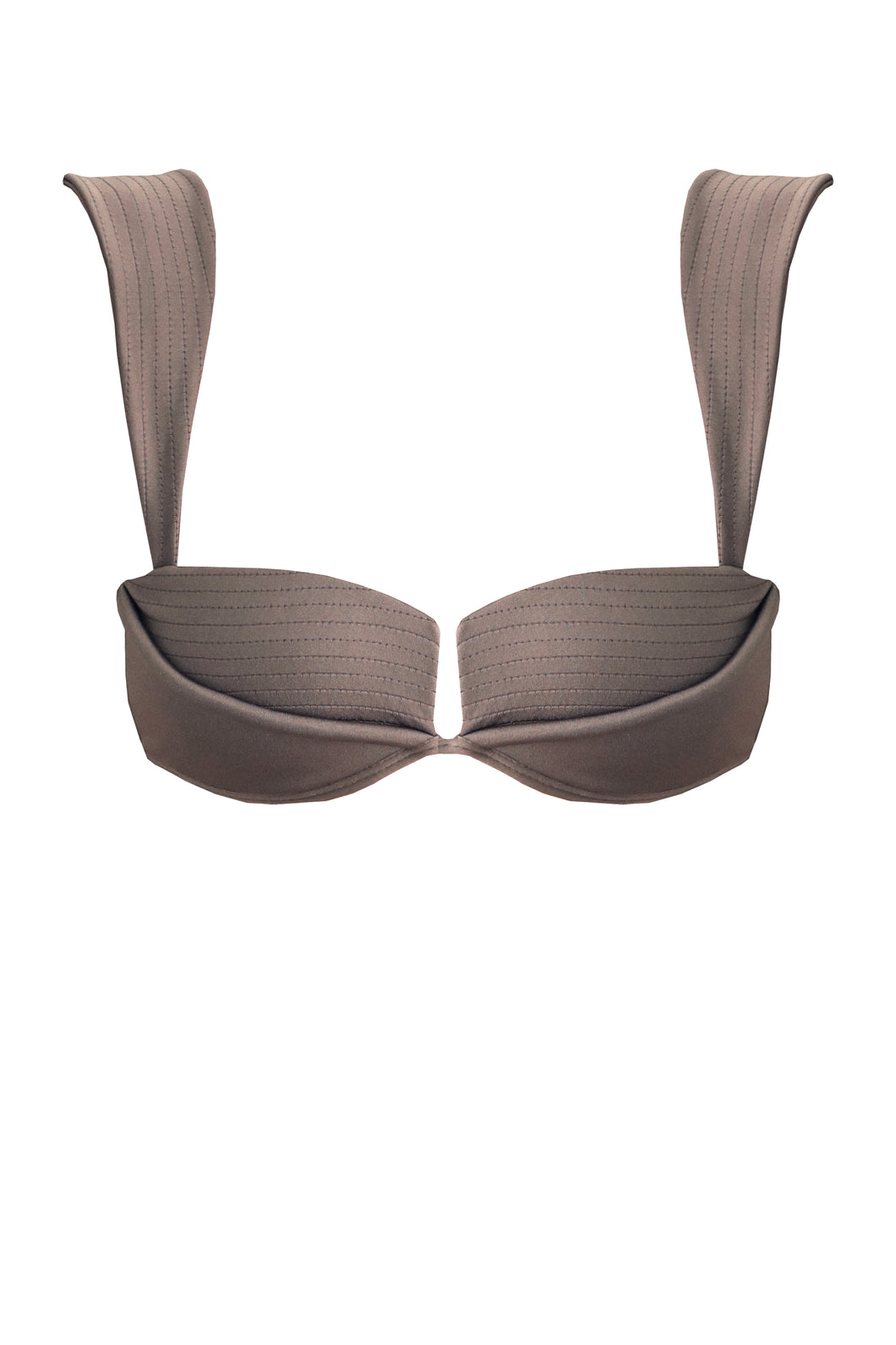 Structured Bias Robust  Bikini Top - Chestnut