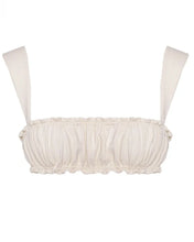 Load image into Gallery viewer, Ruched Straight Bikini Top - Off-White