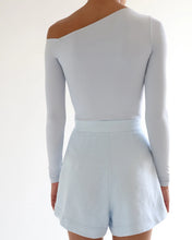 Load image into Gallery viewer, Pleated Shorts Bottom -  Light Blue Linen