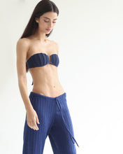 Load image into Gallery viewer, Crochet Low Waist Straight Pants Bottom - Navy Blue Crochet