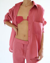 Load image into Gallery viewer, Maxi Shirt - Pomegranate Linen