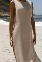 Load image into Gallery viewer, Rimini Crochet Button side Armhole Beach Cover-Up - Natural