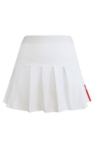 Pleated Skirt with Fixed Shorts Bottom- White