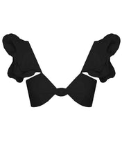 Load image into Gallery viewer, Ruffled Front Knot Bikini Top - Black