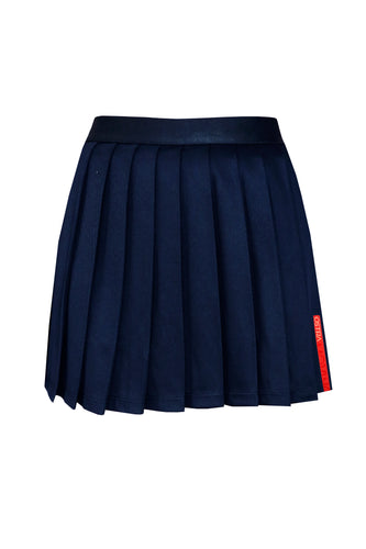 Pleated Skirt with Fixed Shorts Bottom- Navy Blue