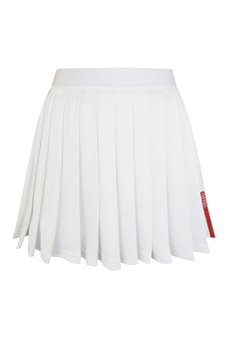 Pleated Skirt with Fixed Shorts Bottom - White