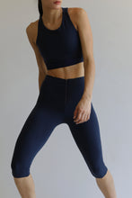 Load image into Gallery viewer, Capri Zipper Legging Pants Bottom - Navy Blue