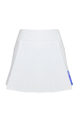 Bilateral Pleated Skirt with Fixed Shorts Bottom - White