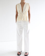 Load image into Gallery viewer, Pleated Pocket Pants Bottom - Off-White Denim