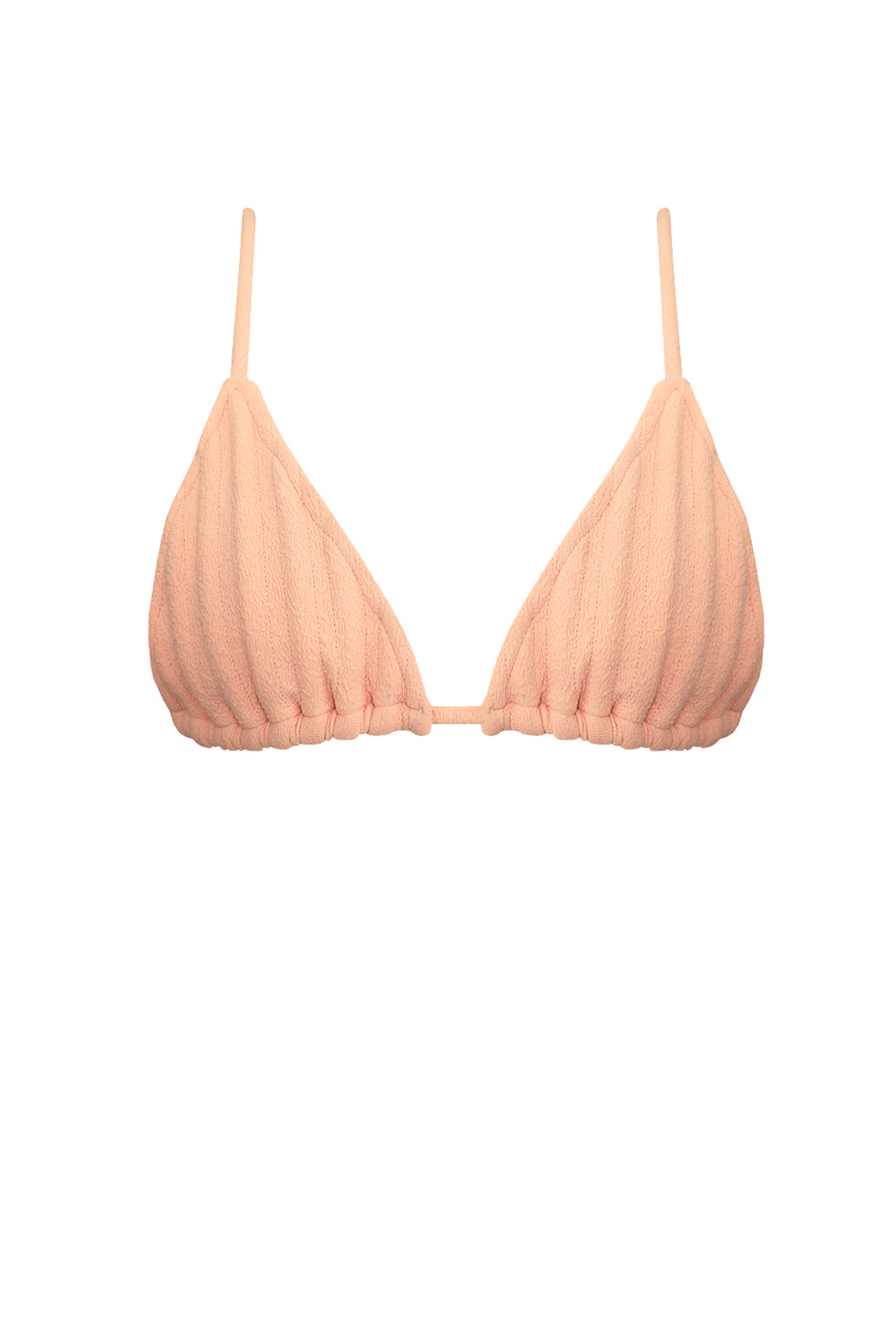 Maxi Nervura Triangle Bikini Top - Peach