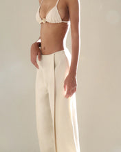 Load image into Gallery viewer, Pleated Pants Bottom - Natural Linen