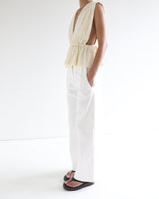 Load image into Gallery viewer, Pleated Pocket Pants Bottom - Off-White Denim