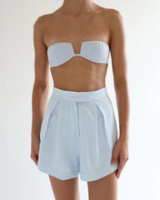 Load image into Gallery viewer, Pleated Bandeau Bikini Top - Light Blue