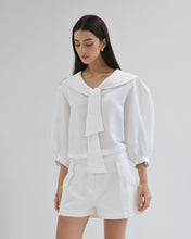 Load image into Gallery viewer, Sailor Shirt Top - Off-White Linen