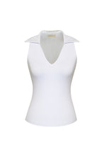 Load image into Gallery viewer, V-neck collar blouse Top - White