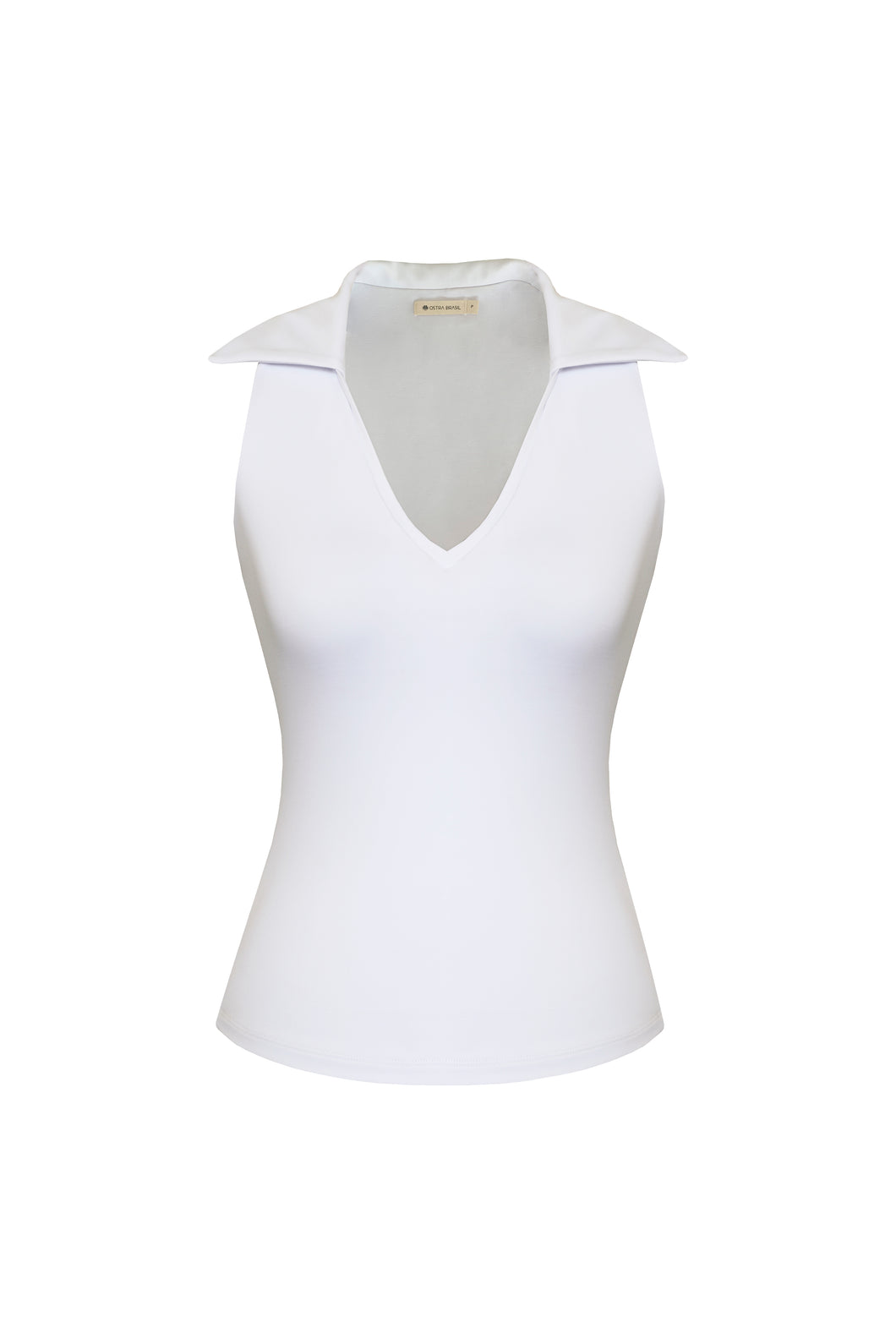 V-neck collar blouse Top - White