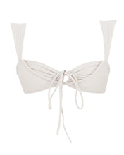 Load image into Gallery viewer, Backstitch Bias Furrowed Bikini Top - Off-White
