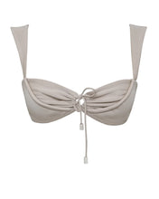 Load image into Gallery viewer, Backstitch Bias Furrowed Bikini Top - Natural