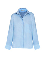 Load image into Gallery viewer, Tailoring Shirt Top - Light Blue Linen