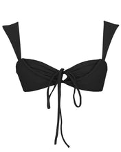 Load image into Gallery viewer, Backstitch Bias Furrowed Bikini Top - Black