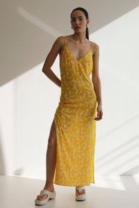 V-Neck Beach Cover-Up - Yellow Attos