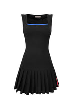 Load image into Gallery viewer, Pleated Dress with Separate Shorts - Black Piquet