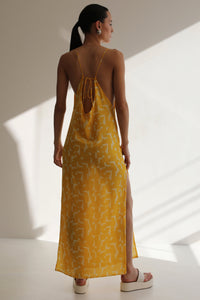 V-Neck Beach Cover-Up - Yellow Attos