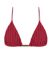 Load image into Gallery viewer, Pleated Triangle Bikini Top  - Pomegranate