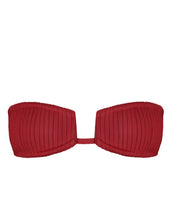 Load image into Gallery viewer, Underwire Square Ribbed Bikini Top - Pomegranate