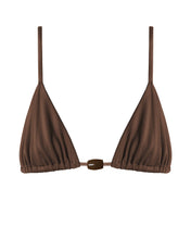 Load image into Gallery viewer, Triangle Thomas Ring Bikini Top  - Brown