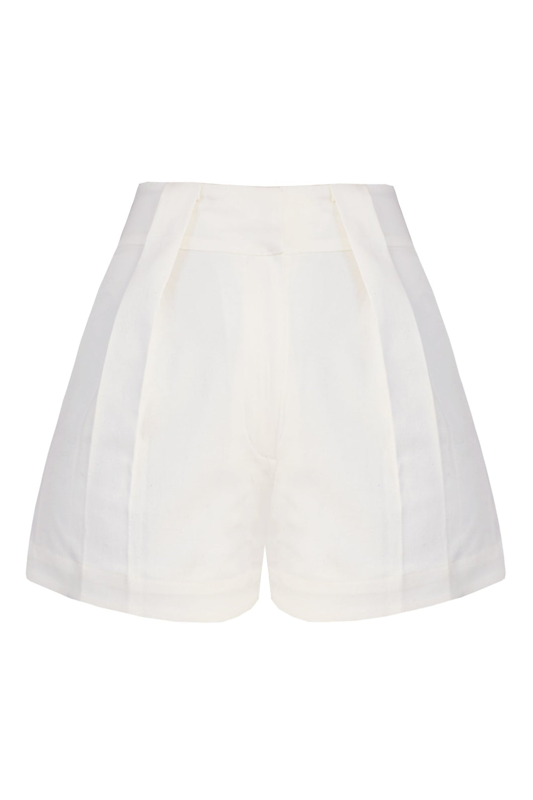 Pleated Shorts - Off-White Brim